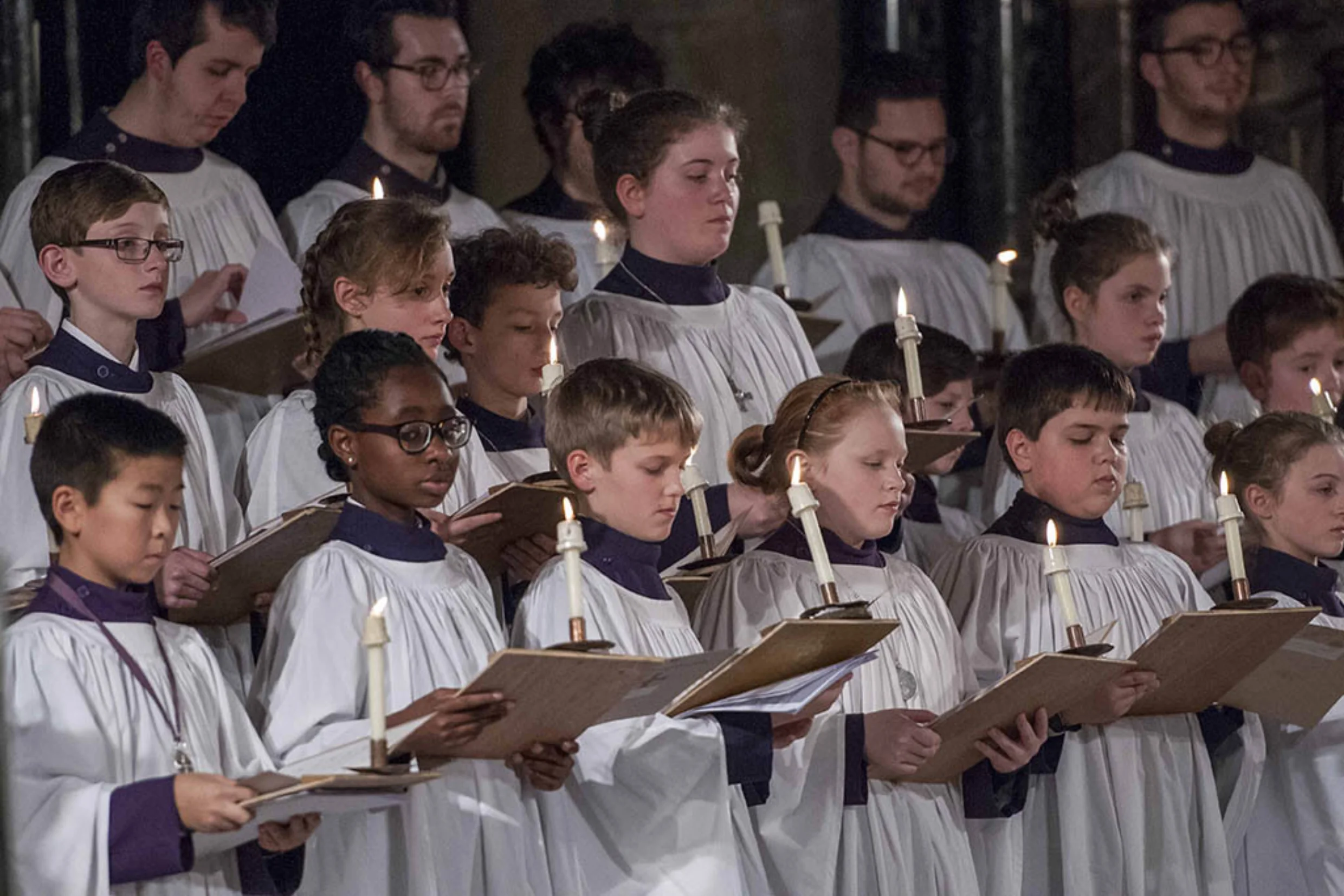 Choir singing at a Christmas service